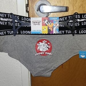Warner Bros. Gray and Black Panties Intimates Sleepwear